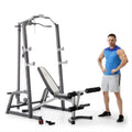Pro Deluxe Cage System with Weightlifting Bench AllinOne Home Gym Equipment PM5108