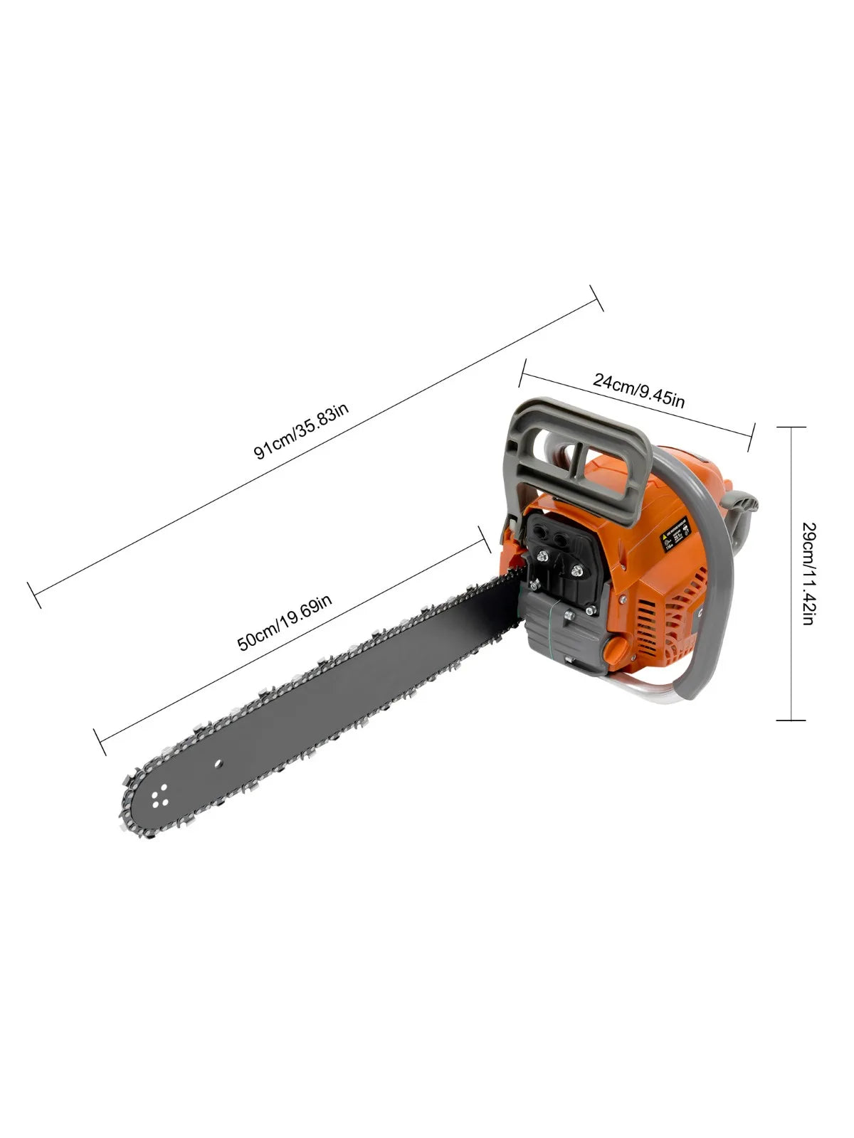 20" 58 CC Power Chain Saws Gas Powered 2 Stroke Handed Petrol Chainsaw Cutting Wood for Tree Trimming Craftsman Chainsaw