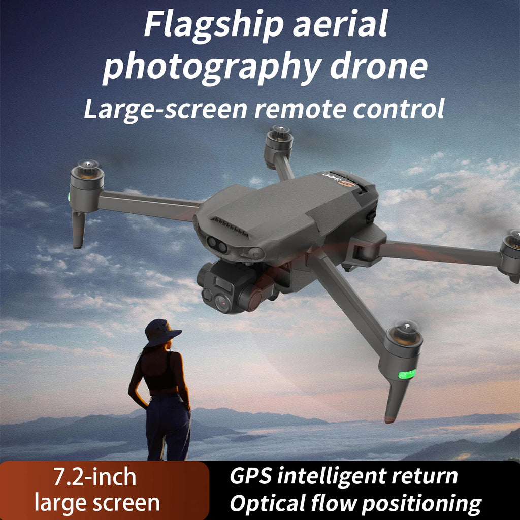 S800 4K GPS Drone 7.2" HD Screen Controller 50 Min Flight Time 6KM Long Range 3-Axis Gimbal Follow Me Perfect Travel Vlogging