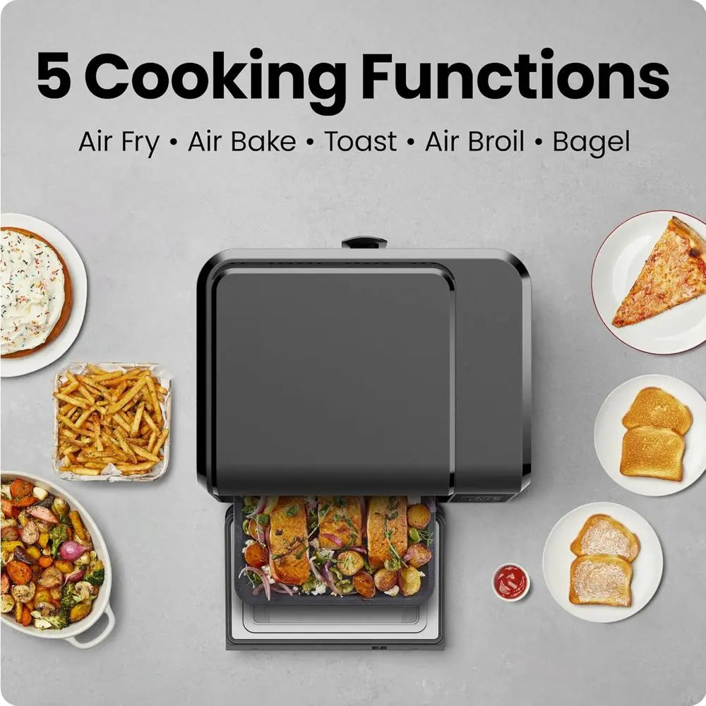 Countertop Oven and 4-Slice Toaster Air Fryer Combo, Bake, Broil, Toast, Bagel, 450°F Max