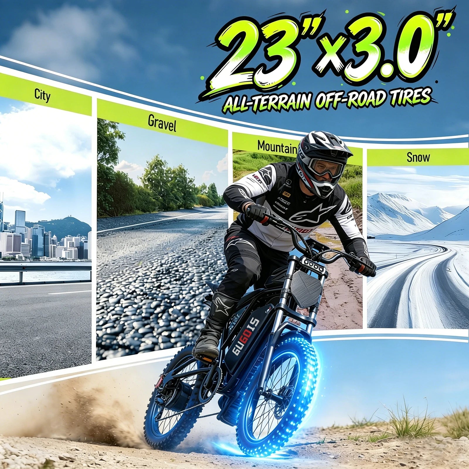 Upgraded+ 2500W Electric Bike for Adults & Teens, NFC & Password Unlock, 40Mph Fast E Bike with 52V 25Ah Battery, 90 Miles PAS Mode, Full Suspension, Dual Hydraulic Brake, Turn Signal Light, 23x3.0" Fat Tire All Terrain Dirt