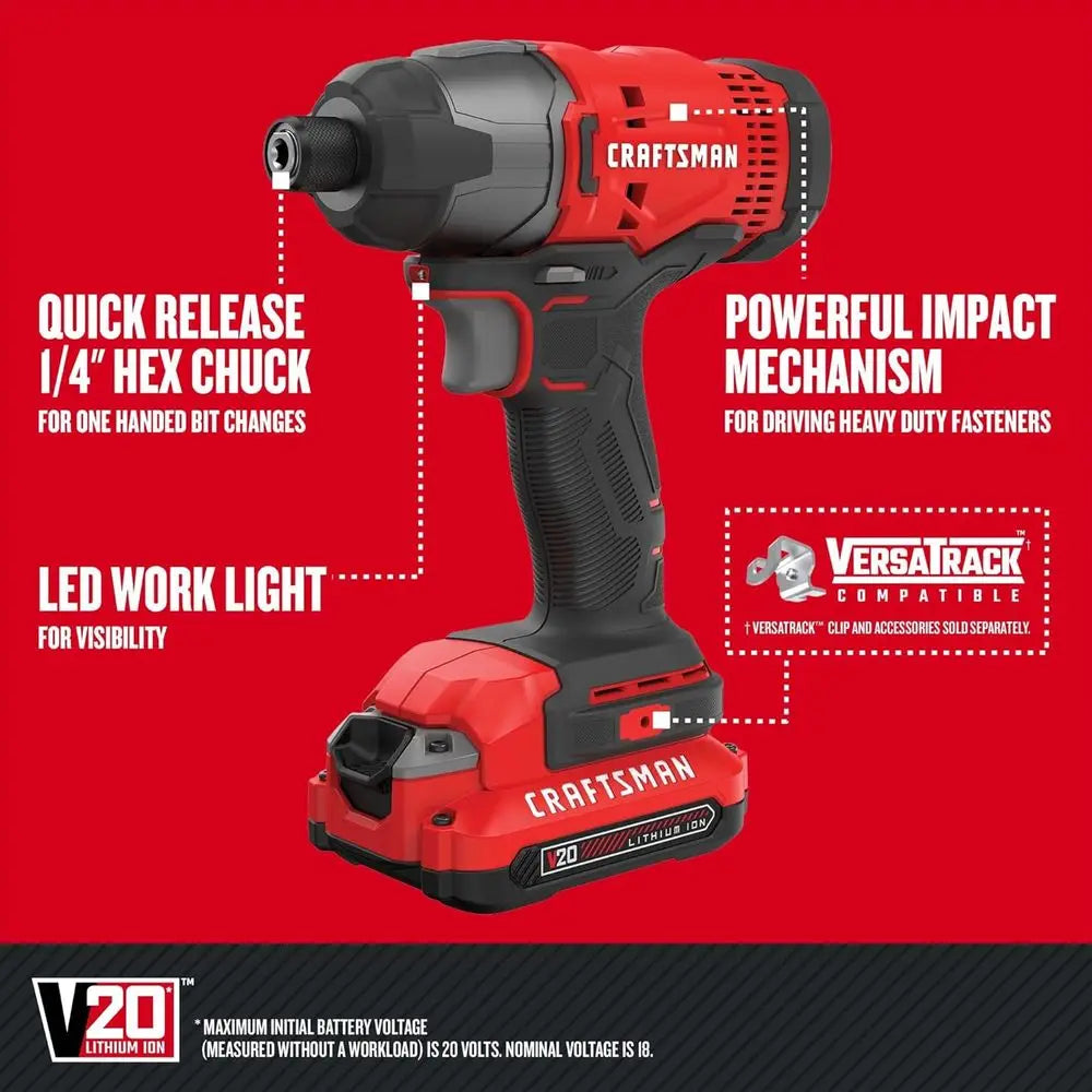 Max Cordless Drill and Impact Driver Set, 2-Battery Power Tool Kit with LED Light, 2 Bits, Carry Bag