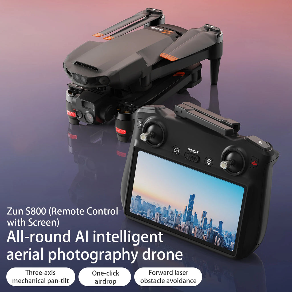 S800 4K GPS Drone 7.2" HD Screen Controller 50 Min Flight Time 6KM Long Range 3-Axis Gimbal Follow Me Perfect Travel Vlogging