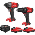Max Cordless Drill and Impact Driver Set, 2-Battery Power Tool Kit with LED Light, 2 Bits, Carry Bag
