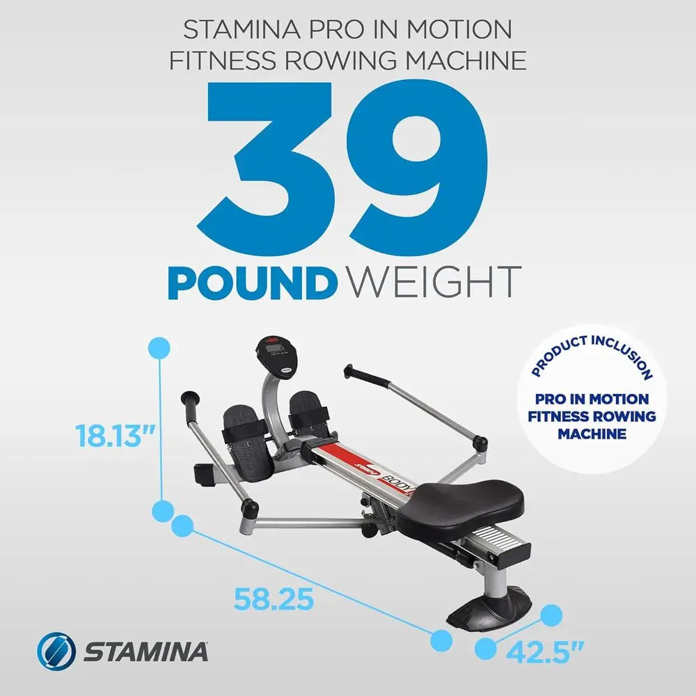 Hydraulic Rowing Machine Cylinder Resistance Glider, Home Gym Fitness Exercise Equipment, 250 Lbs Weight Capacity