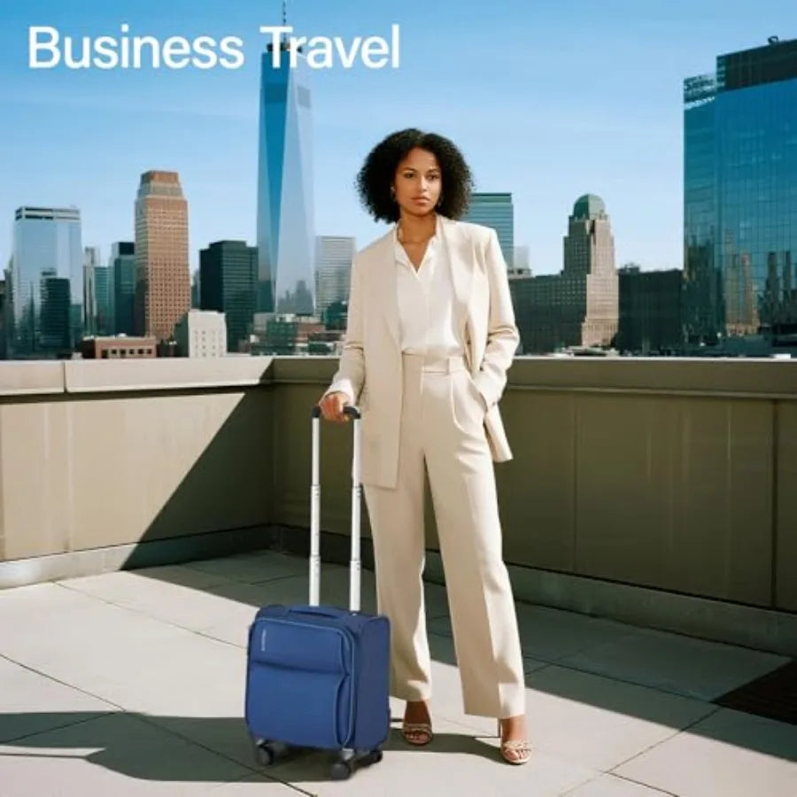 16 Inch Underseat Carry On Luggage with Spinner Wheels Airline Approved Small Rolling Suitcase Softside Underseater Lightweight