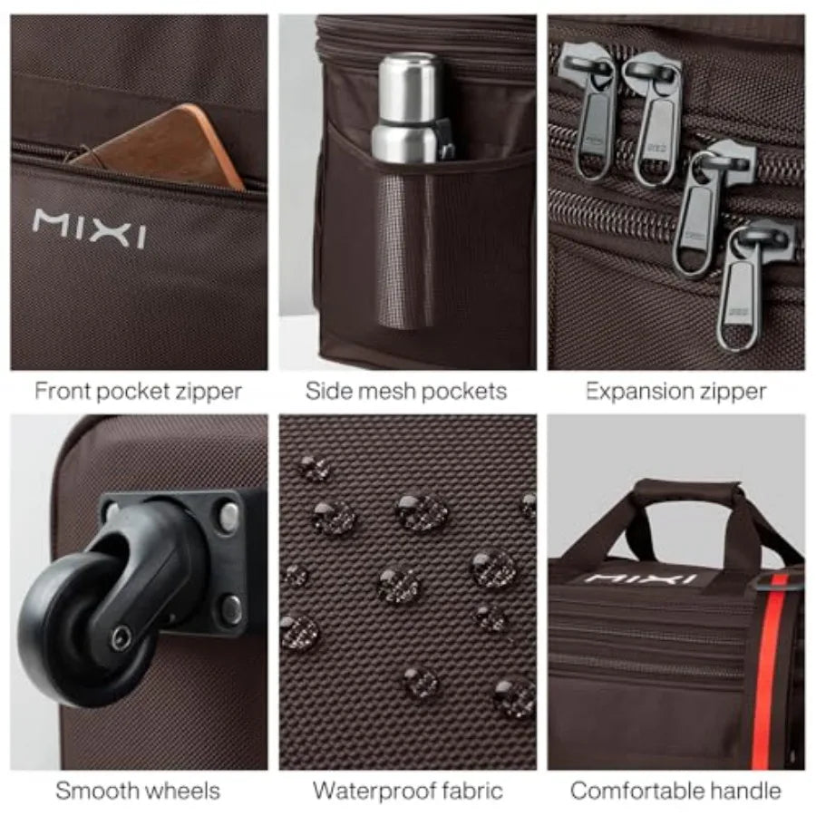 Travel Bag with Wheels Expandable Foldable Luggage Bag Collapsible Rolling Travel Duffel Bags Large Capacity Suitcase for Men W