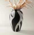 Zebra Striped Ceramic Vase Black White Animal Print Vase Decor For Entryway Living Room