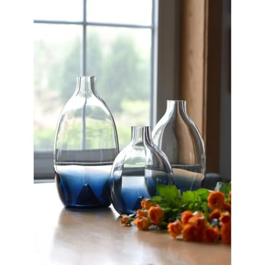 Glass Vase Modern Glass Flower vases Decorative Large Home Decor Living Room Dinning Table, Wedding Party Event Tall Tabletop S