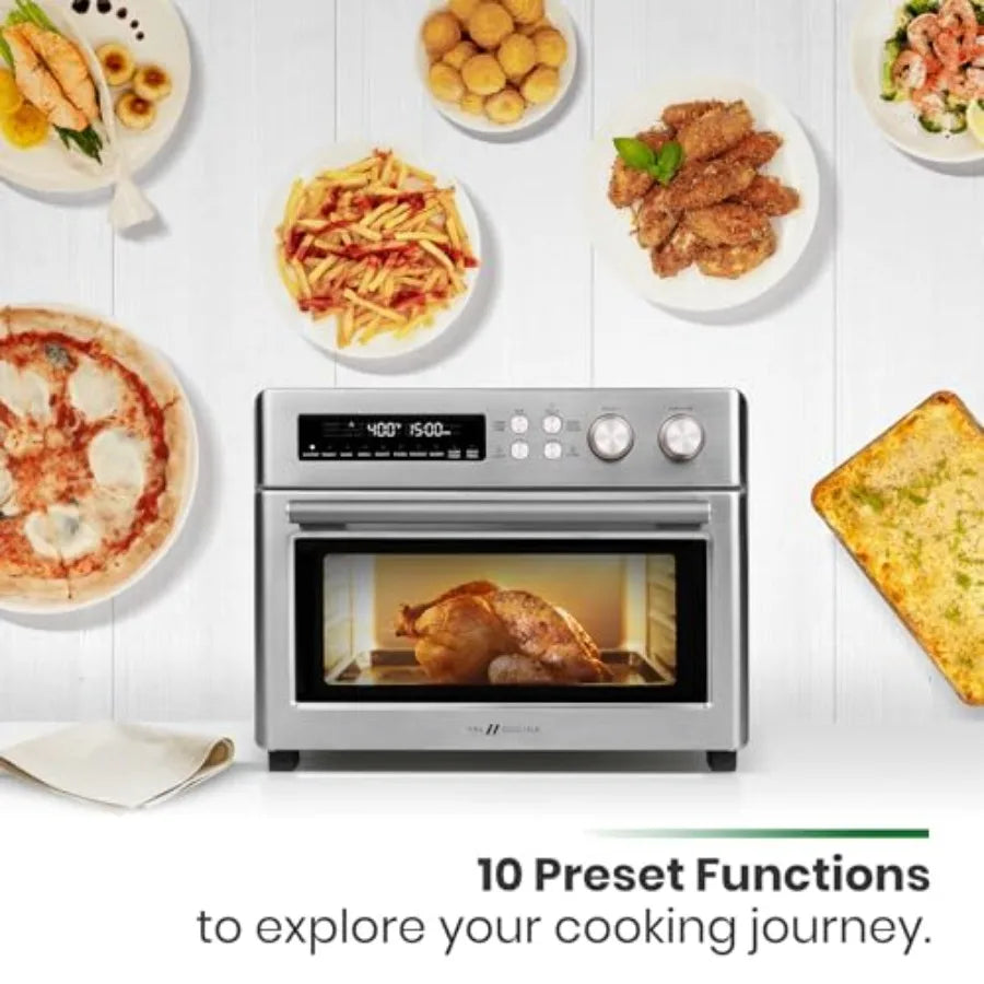 Infrared Heating Air Fryer Toaster Oven Extra Large Countertop Convection Oven 10-in-1 Combo 6-Slice Toast Enamel Baking Pan Ea
