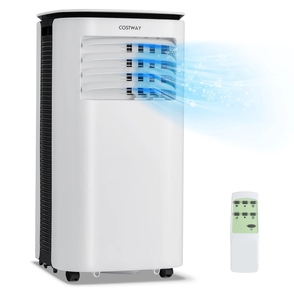 9,000 BTU Portable Air Conditioner w/ Dehumidifier & Fan 3-in-1 Rolling AC Unit