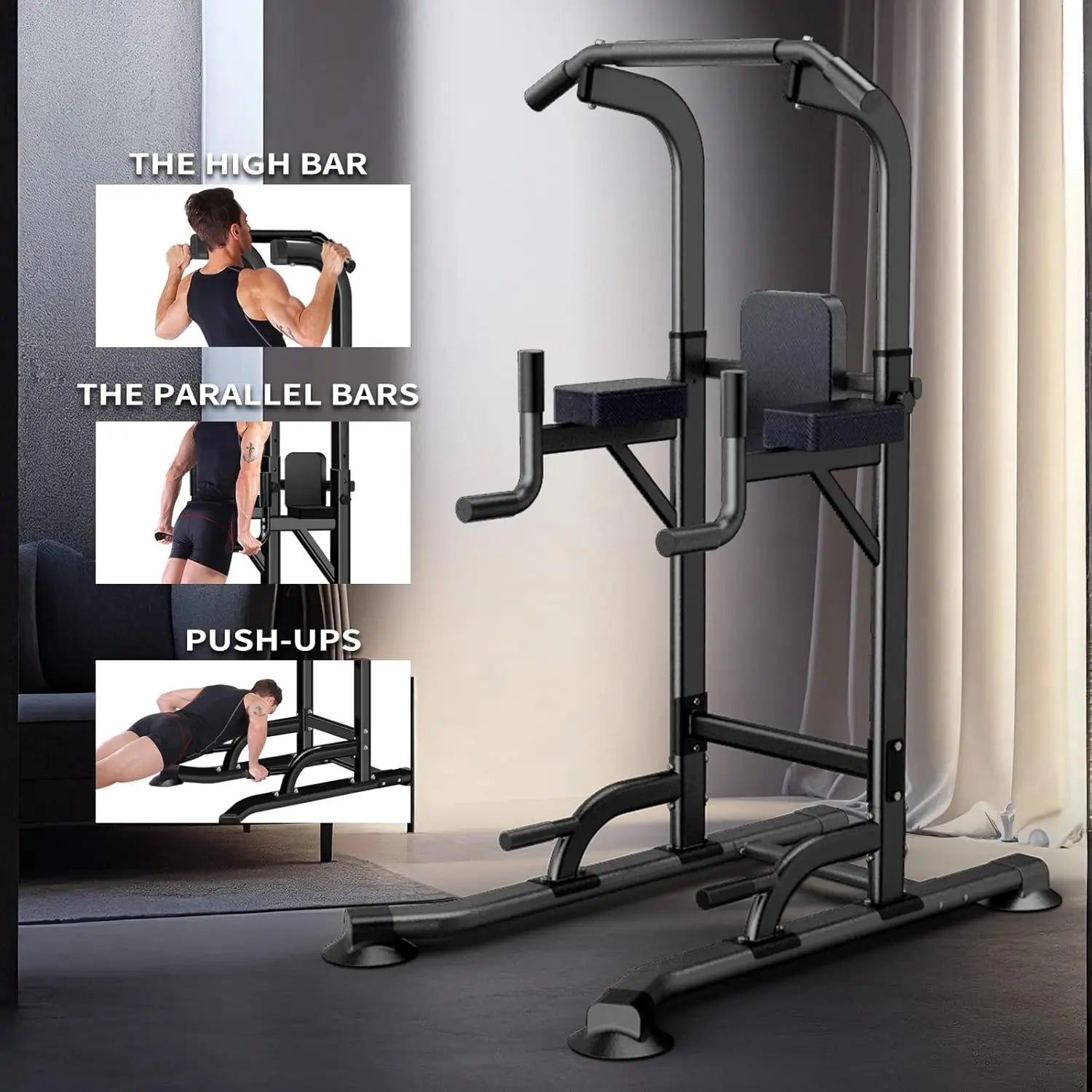 Home Gym Use, Iron Material, Gray Color, Adjustable Height, Multi-Function for Strength Training