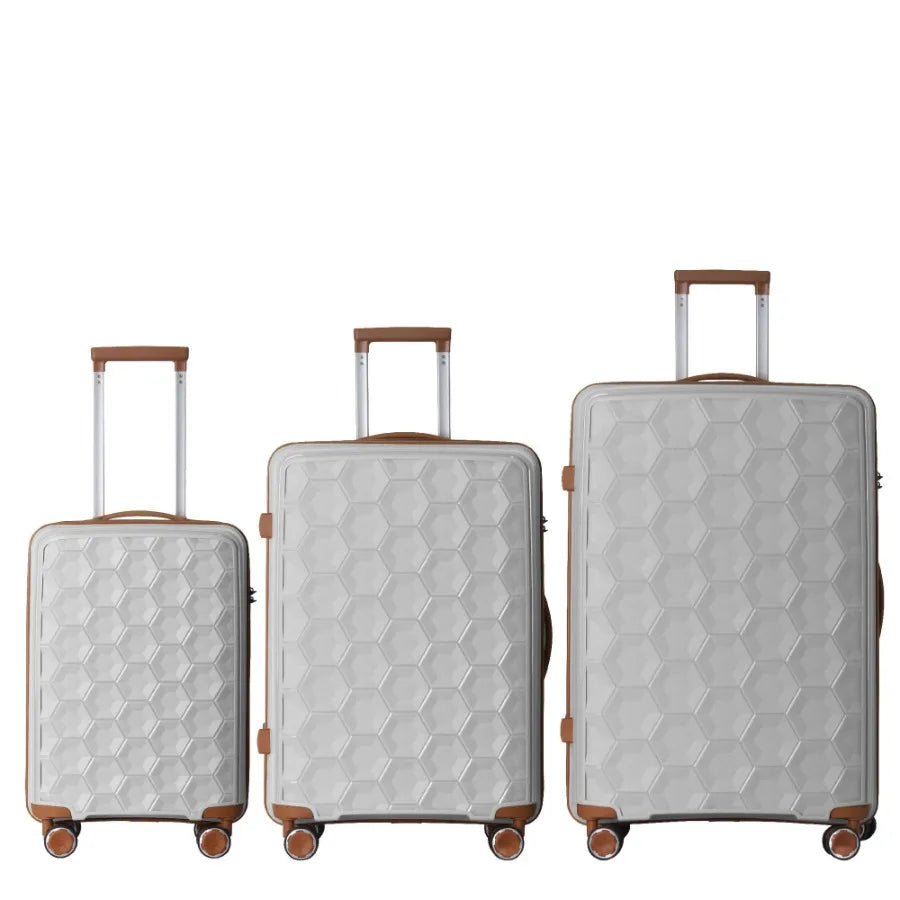 3-Piece Luggage Set Travel Lightweight Suitcases with Rolling Wheels TSA lock Moulded Corner Carry on Luggages for Business Tri