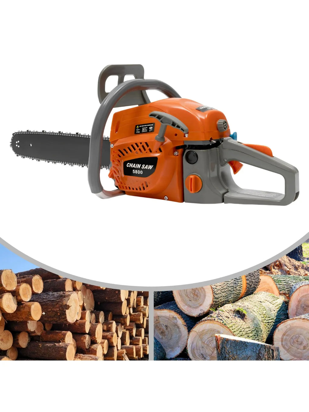 20" 58 CC Power Chain Saws Gas Powered 2 Stroke Handed Petrol Chainsaw Cutting Wood for Tree Trimming Craftsman Chainsaw