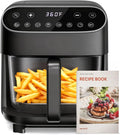 4.5 QT Glass Air Fryer - PFAS-Free & Dishwasher-Safe Basket, 8 Preset Touchscreen, 360° View Cooking, for Healthy Meals in M