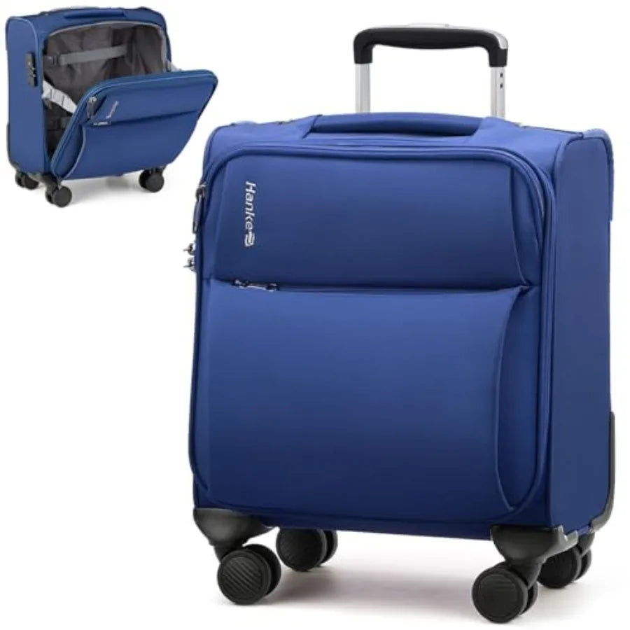16 Inch Underseat Carry On Luggage with Spinner Wheels Airline Approved Small Rolling Suitcase Softside Underseater Lightweight