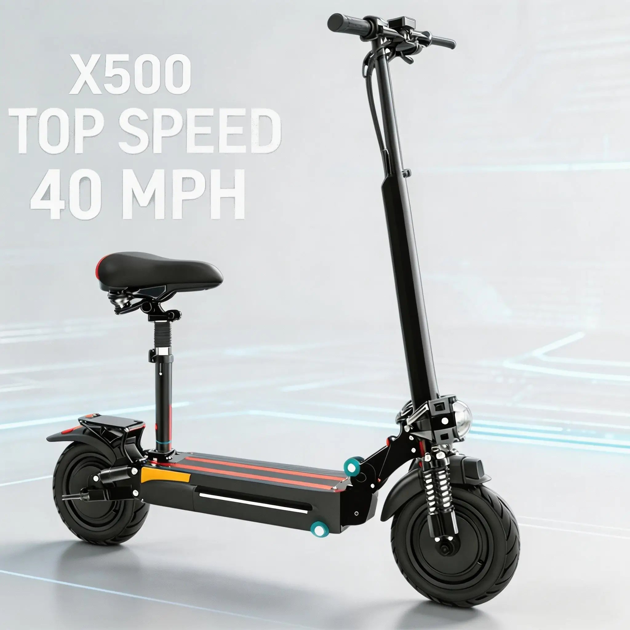 X500 Foldable Electric Scooter for Adults, 2000W Dual Motor, 40 MPH Speed, 40 Miles Long Range, Adult Commuter E Scooter