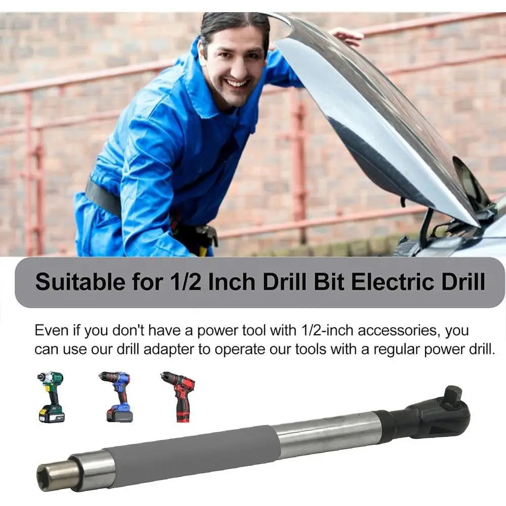Impact-Resistant Extension Wrench Set with 4 Sockets and 1/2 Drill Adapters for Enhanced Torque