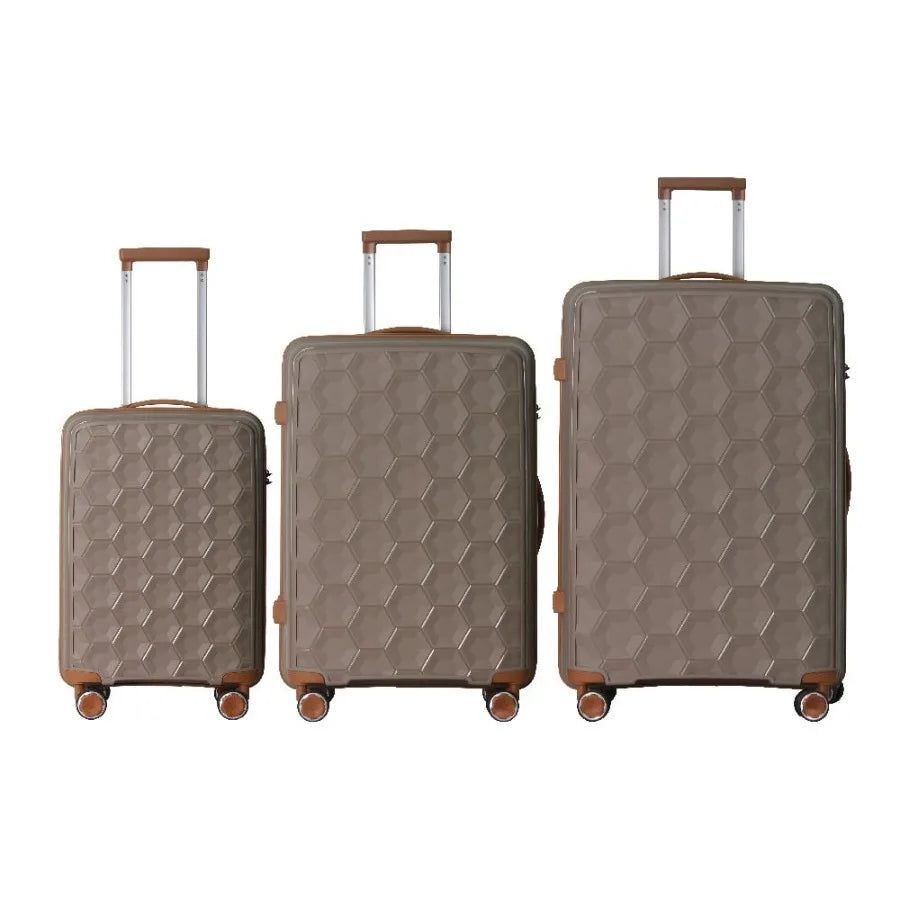 3-Piece Luggage Set Travel Lightweight Suitcases with Rolling Wheels TSA lock Moulded Corner Carry on Luggages for Business Tri