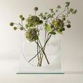 Elegant Glass Ellipse Vase for Home Decor and Office, Ideal for Bookshelf and Centerpieces (No Flowers Included)