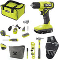 18V Cordless Drill Driver Kit with 1.5Ah Battery, Charger, Hand Tools, Drill Bits, Tool Bag, Holster, Pouch & Flashlight