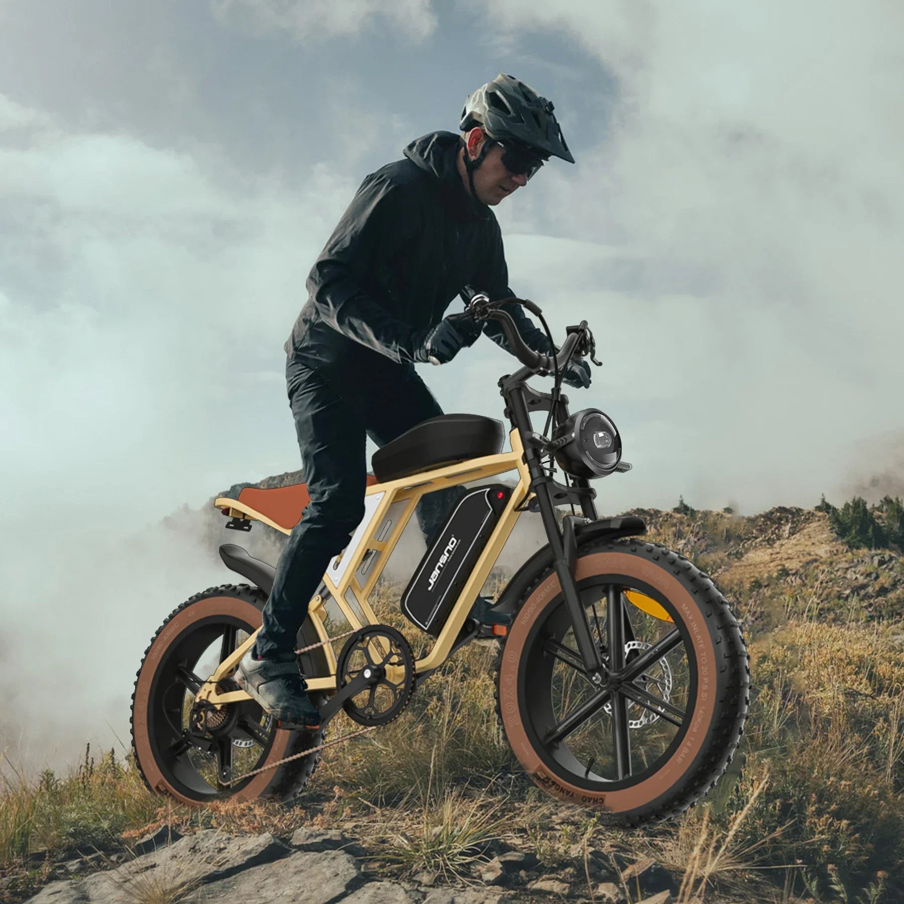 Jansno X70G Adult electric bike 750W City ebike removable dual Battery: 48v14Ah+48v20Ah 20 inches fat tire E-Mountain bike
