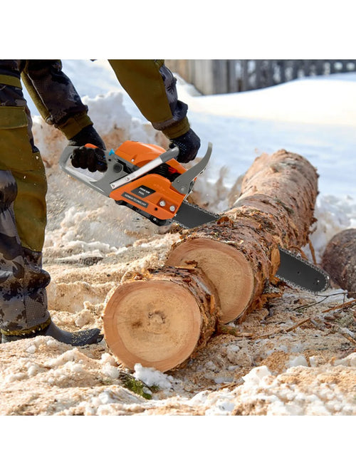 20" 58 CC Power Chain Saws Gas Powered 2 Stroke Handed Petrol Chainsaw Cutting Wood for Tree Trimming Craftsman Chainsaw