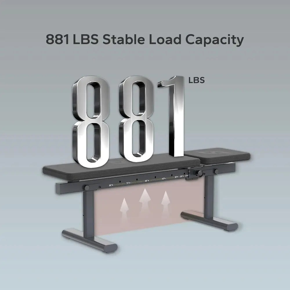 Adjustable Weight Bench, Foldable Workout Bench for Home Gym Use, Weight Bench with 881 LBS Weight CapacityBlack
