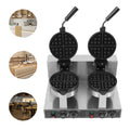 Silver 201 Stainless Steel Waffle Maker,110V Double Head Waffle Maker Machine Tabletop 50*39*30cm for Home,Dessert Stores