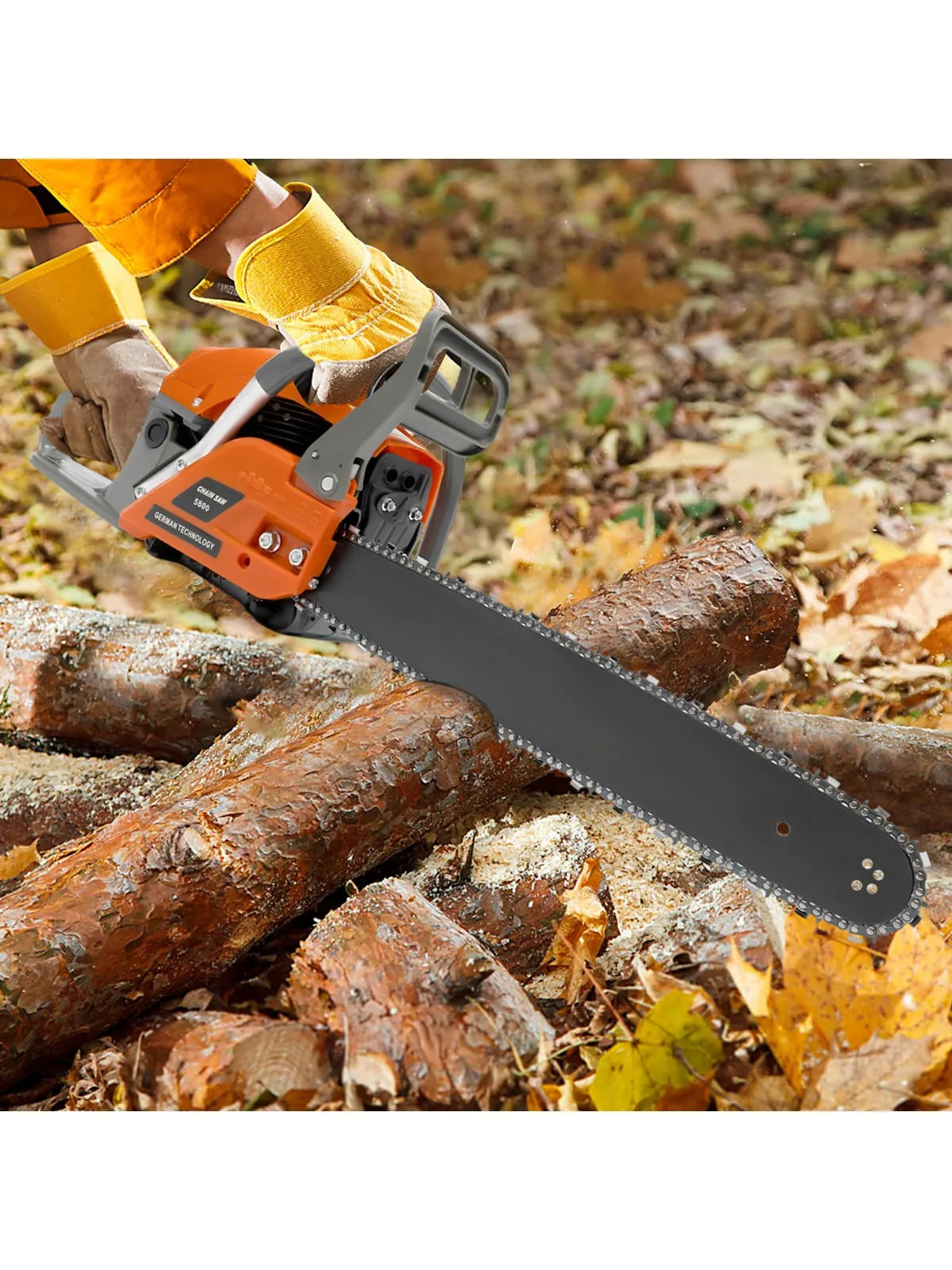20" 58 CC Power Chain Saws Gas Powered 2 Stroke Handed Petrol Chainsaw Cutting Wood for Tree Trimming Craftsman Chainsaw