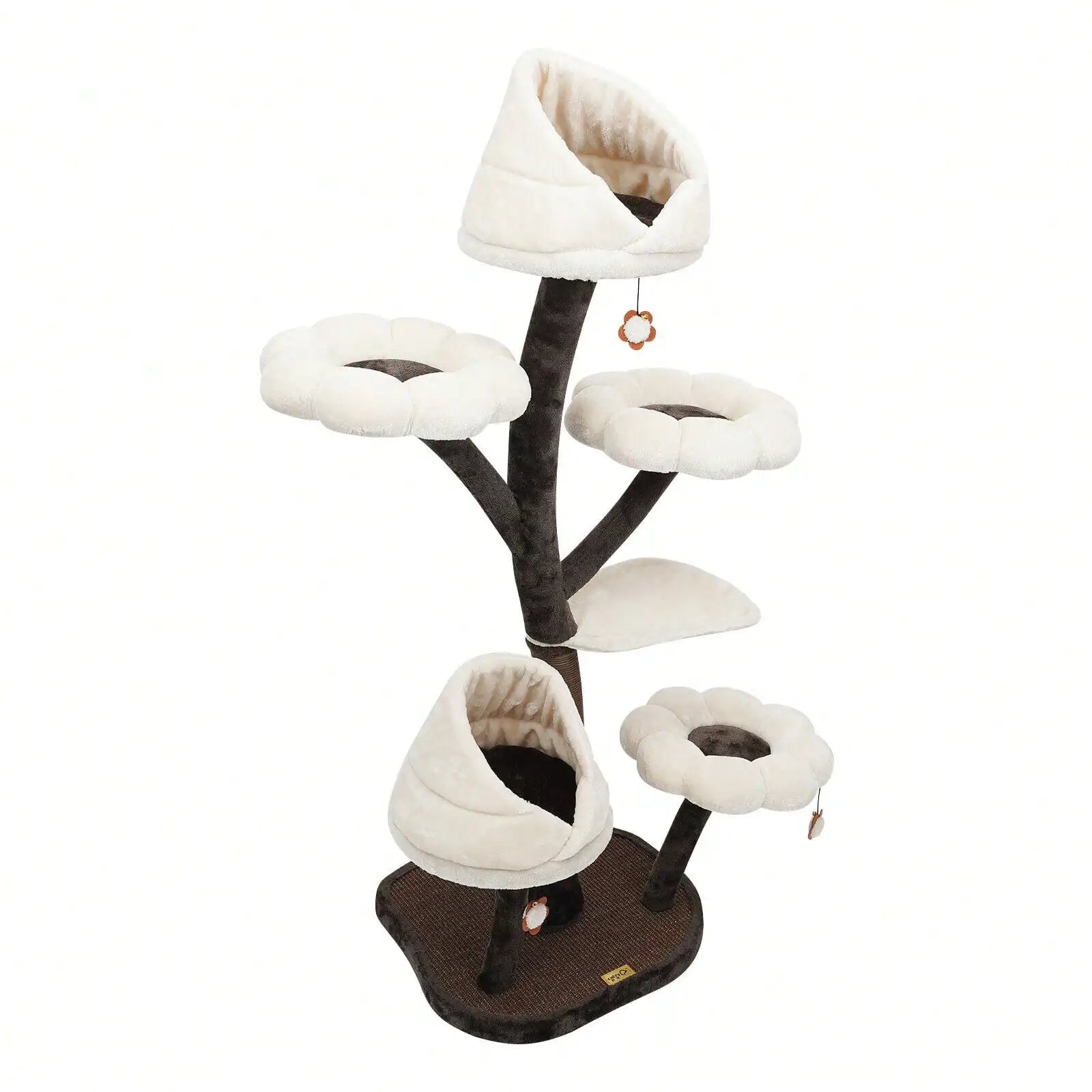 6-Layer 63.8" Cat Tree Condo Stable Structure Comfy Perch Anti-Scratch Activity Tower Playhouse Cave Indoor Climbing Tower